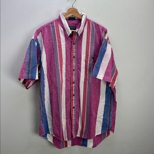 Vintage 90s Chaps Ralph Lauren Striped Button Down Shirt Mens XL Resort Wear